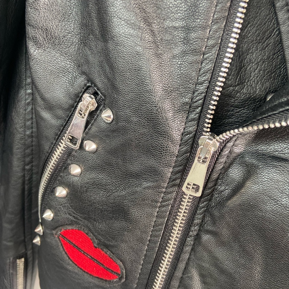Ci Sono Black Embroidered Leather Jacket - Picture 2 of 10